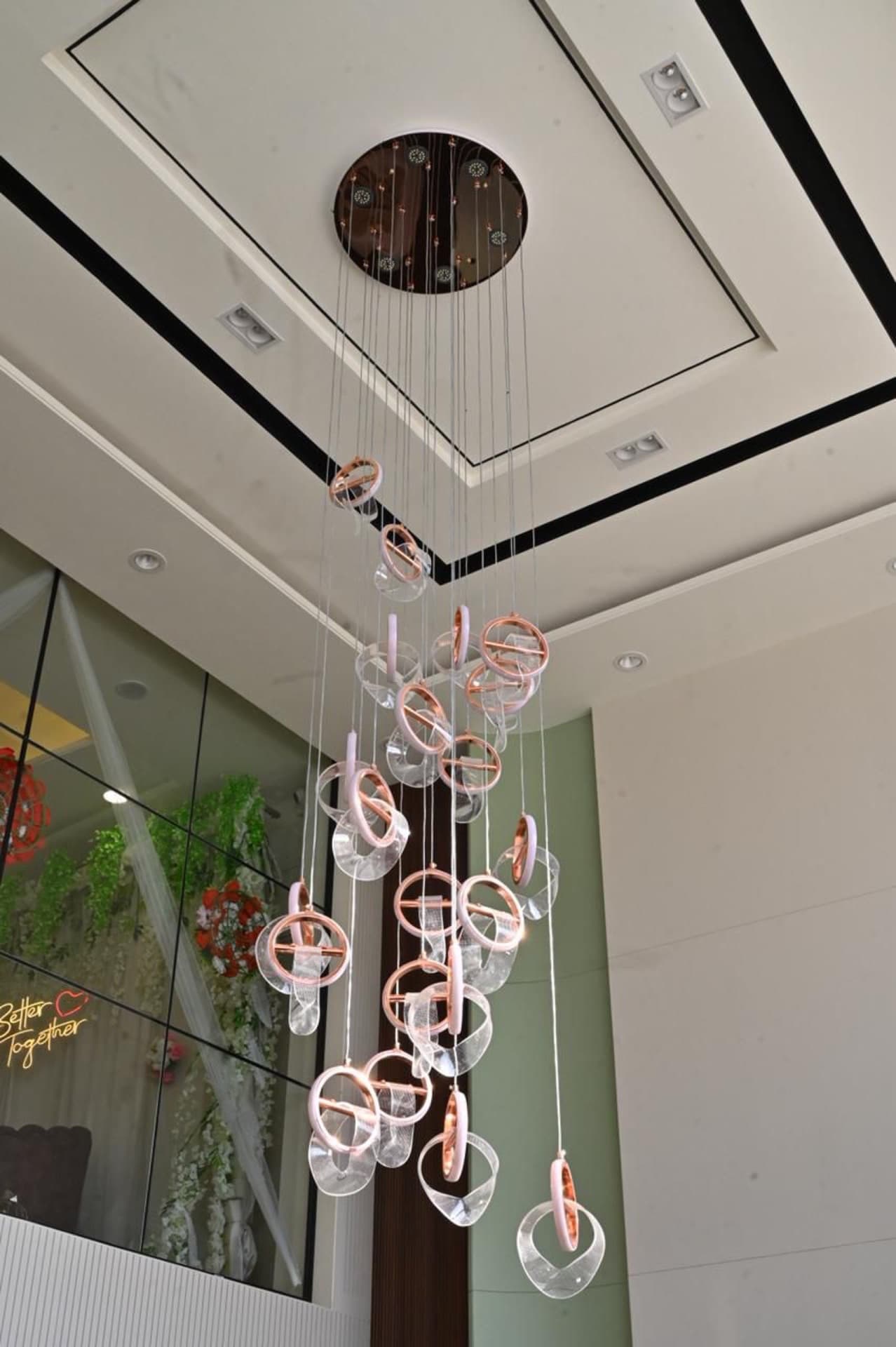 Chandelier in Mangalam Hotel dining hall