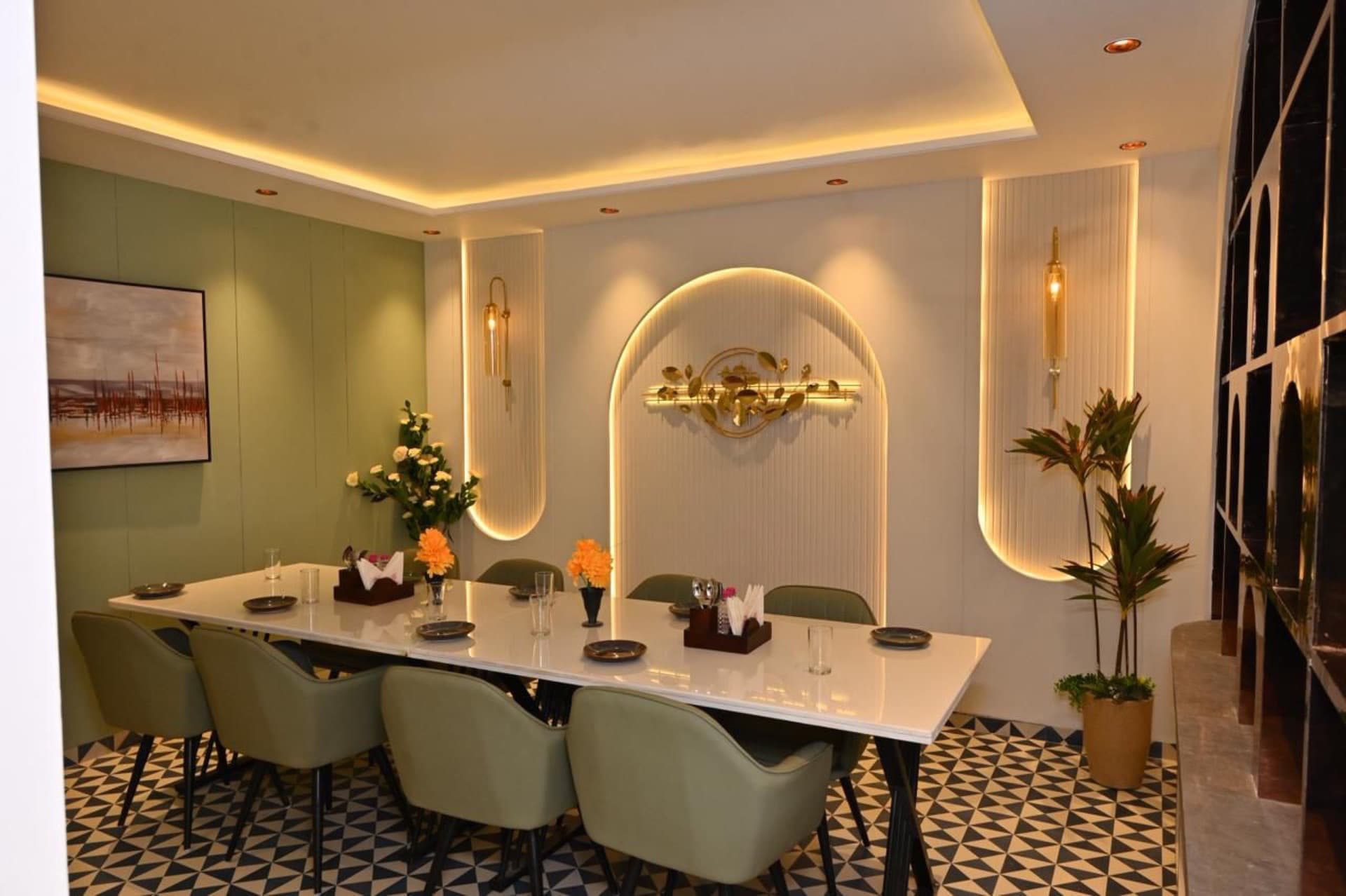 Private dining room at Mangalam Hotel
